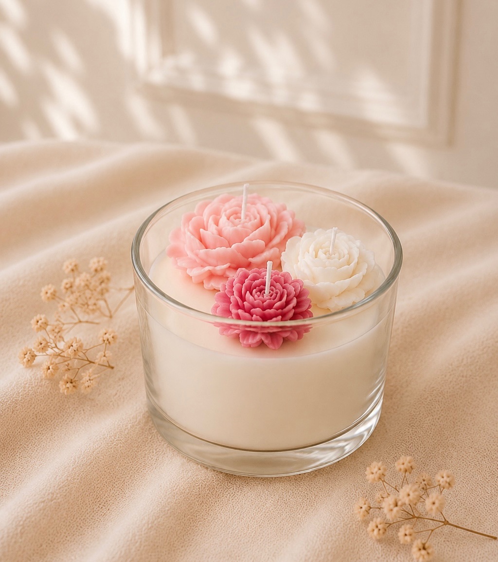 Vela Floral Vidrio